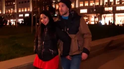 Liandola en publico con Daniela Nerea en el FreeTour por Madrid. Follada en el parque delante de todos